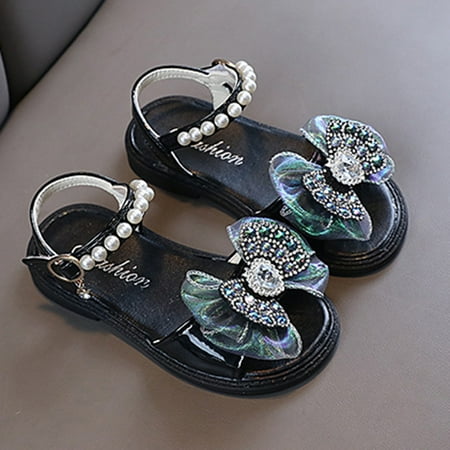 

Huilaibazo Girls Sandals Summer Sandals Princess Girl Open Toe Sandals Bow Knot Children Fashion Soft Bottom Shoes
