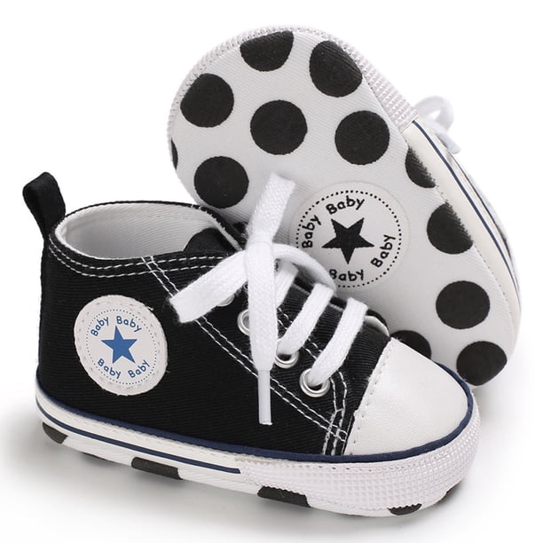 Walkers Zapatos Para Bebés Recién Nacidos Niños Niñas Primeros Caminantes De Lona Deportivas Suela Suave Antideslizantes (0-18 Meses)