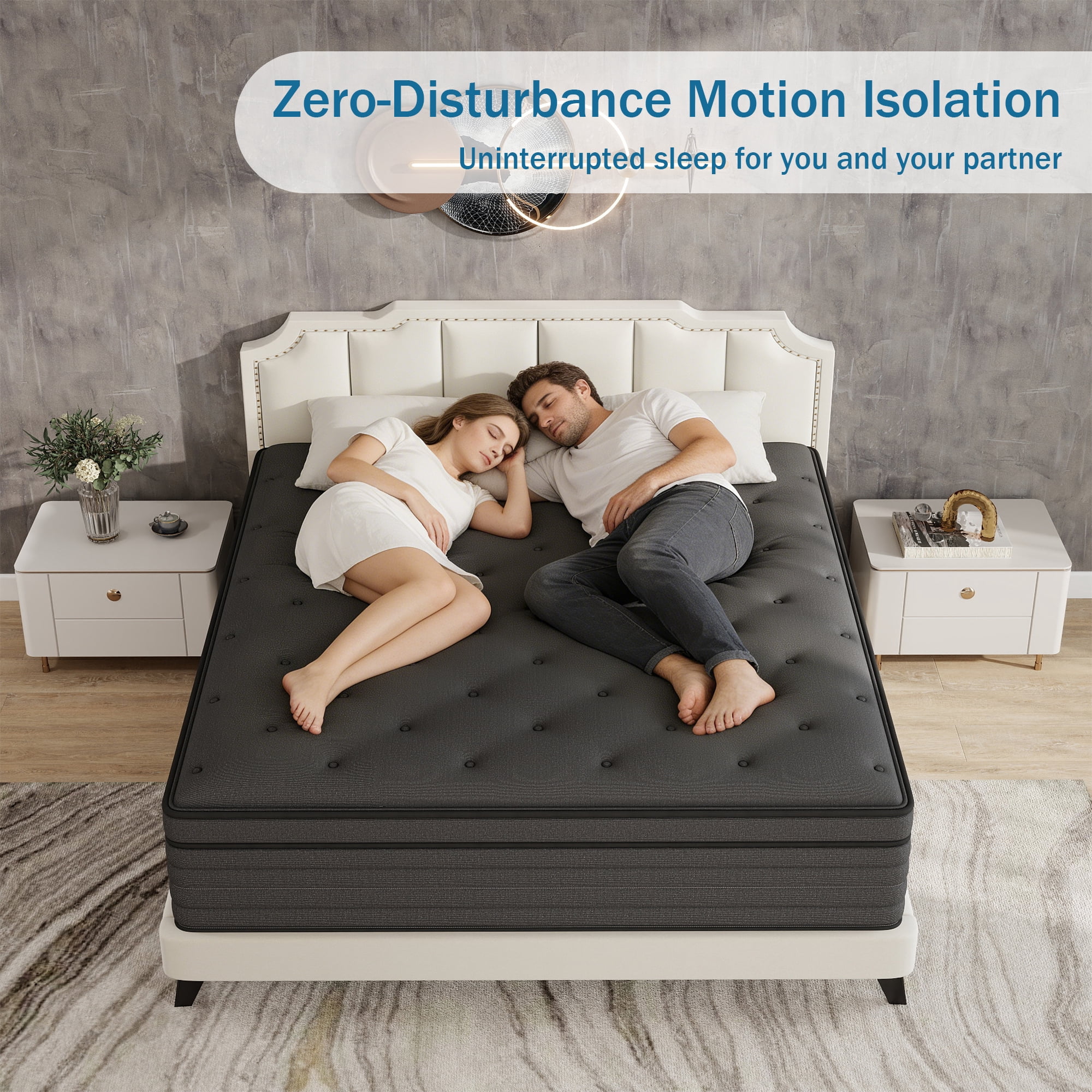 Mulinature 12 inch Full Mattress,Hybrid Mattresses Medium Firm in a Box