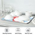 thumbnail image 7 of Yayeee Dish Drying Mat for Kitchen Counter 18"x24" Microfiber Absorbent Pad, Red Sailboats, 7 of 7