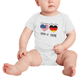 thumbnail image 2 of 50% German + 50% American = 100+% Cute Baby Bodysuit Newborn Clothes Outfits (White, 6-12 Months), 2 of 5