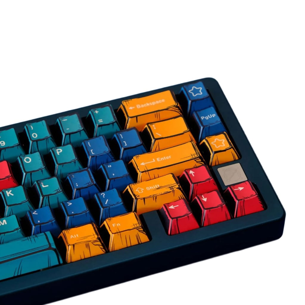 151Keys Palette Comics Keycap Original Profile PBT Dye Subbed Keycaps for Switches Mechanical Keyboards