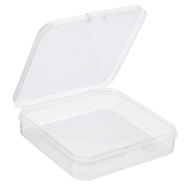 Unique Bargains 72x17mm Plastic Square Clear Storage Container Box with Lid, 12 Pack