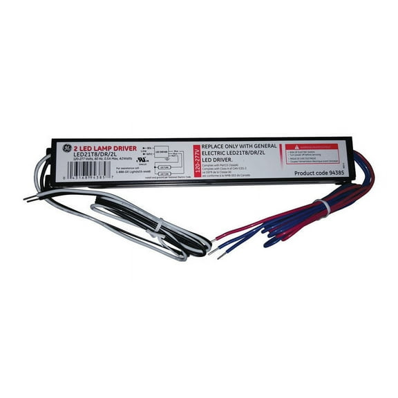 GE LIGHTING LED21T8/DR/1L LED Driver,18W,27 to 33VDC,9-1/2 in.