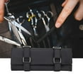 thumbnail image 6 of PU Leather Shear Holder Pouch Hair Tools Pouch Barber Shear Holder Roll up Black, 6 of 8