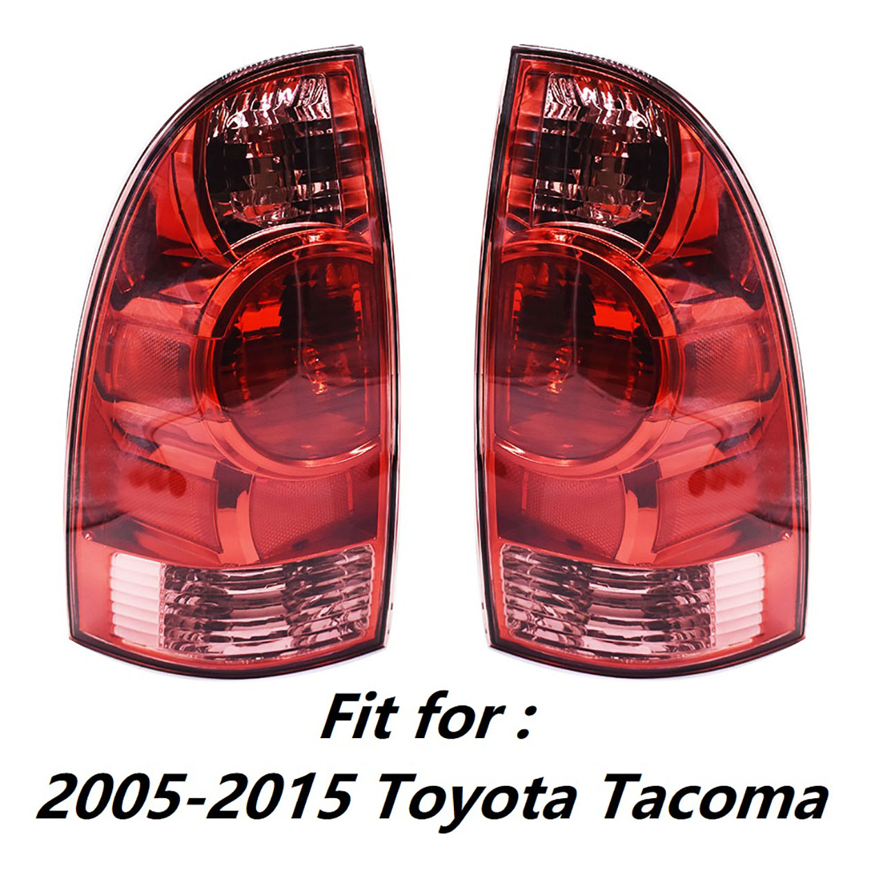 Labwork 2pcs Red Rear Tail Light Lamp Housing Assembly Fit for Toyota Tacoma 2005 2006 2007 2008 2009 2010 2012 2013 2014 2015, Rear Left & Right