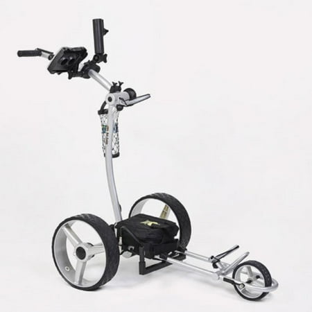 Bat Caddy X4 Classic Manual Electric Golf Bag Cart Silver-12V 35/36Ah (Best Electric Golf Caddy)