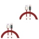 thumbnail image 3 of Seitruly Cable de datos de aleación 5A 1,2 m pantalla Digital 480Mbps tableta banco de energía carga rápida Cable de repuesto de nailon tejido Rojo 40W Tipo 1 2piezas, 3 of 5