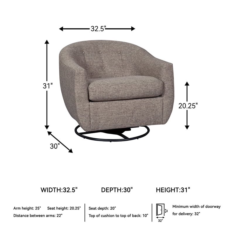Ashley Tufted Polyester Glider Rocking Chair, Taupe
