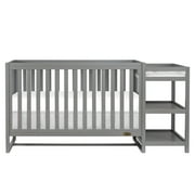 Dream On Me Milo 5-In-1 Convertible Crib and Changing Table I Free Changing Pad, Storm Grey