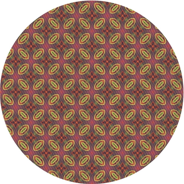 Ahgly Company Machine Washable Indoor Square Transitional Copper Brown Area Rugs, 3' Square