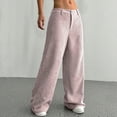thumbnail image 5 of Mohiass Women's Casual Pants Corduroy Straight Leg Lounge Pants Plain Loose Trousers Fashion Long Pants Pink S, 5 of 5