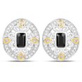 thumbnail image 1 of 0.93 Carat Genuine Blue Sapphire and White Diamond .925 Sterling Silver Earrings QJ Model, 1 of 1