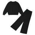 thumbnail image 6 of Letdown Oversized Lounge Sets for Women 2 Piece Fall Winter Outfits Wide Leg Pant Matching Sets Solid Pullover Sweatshirt Clothing (Black, M), 6 of 7