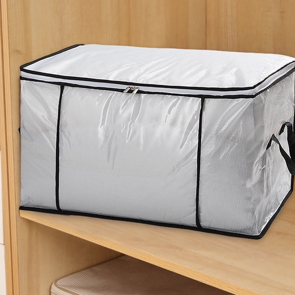 XIBUFE Clear Storage Bags Handles 2Way Zip Waterproof PVC Blanket Storage Bags 23x14x13