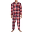 thumbnail image 3 of Yiaed Heart Plaid Print Men’s Pajamas Set - Long Sleeve Button Down Sleep Shirt and Pajama Bottoms Sleepwear Set Mens Pjs Sets Men's Pajama Bottoms-XX-Large, 3 of 7