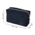 thumbnail image 2 of Unique Bargains 1 Pc Vertical Stripe Pattern Makeup Bag Navy Blue, 2 of 5