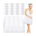 thumbnail image 1 of wonima44 Jiuguva 40 Pcs Disposable Facial Headband and Spa Wrap Bathrobe Non Woven Bath Wrap Adjustable 20 Towel 20 Spa Stretch Headbands for Women Skirt Sweat Steaming Hair Gift, White, 1 of 1