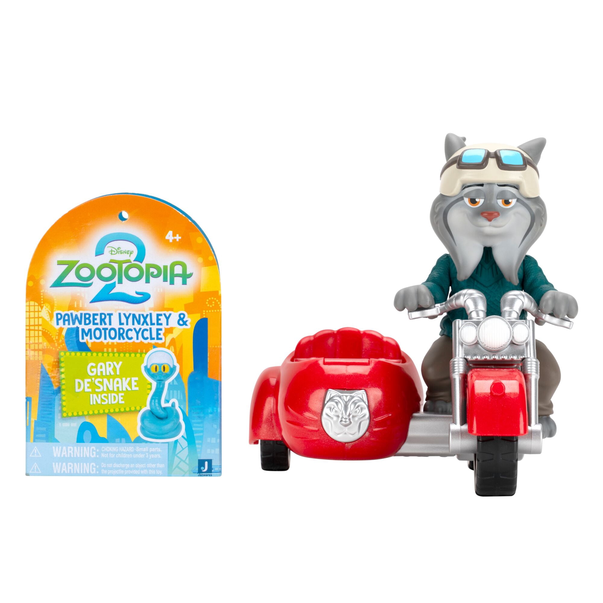 Disney’s Zootopia 2 4 inch Vehicle - Pawbert Lynxley & Motorcycle with Gary De’Snake - Movie Toys for Kids and Collectors