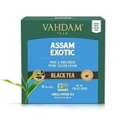 VAHDAM, Assam Black Tea (15 Tea Bags) - Long Leaf Assam Tea Bags - RICH & MALTY - Breakfast Tea Bags, FTGFOP1 Grade, Pure Unblended Assam Tea Loose Leaf - 15 Pyramid Tea Bags