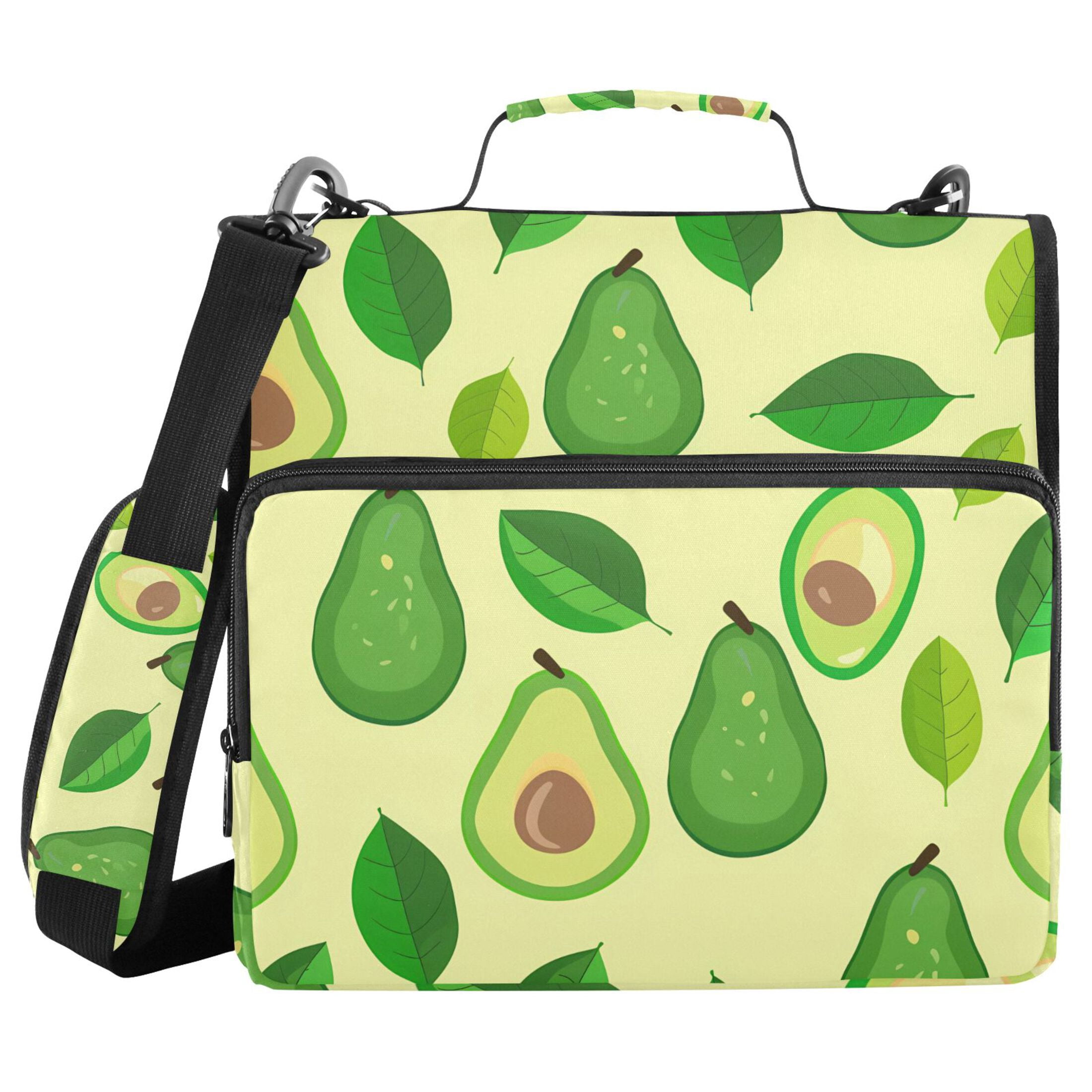 ALAZA Zipper Binder Green Avocado 3 Ring Trapper Keeper File Folder Organizer Bag