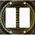 thumbnail image 6 of Metal Light Switch Plate Cover Gold Black Mandala Circle Pattern MDL001, 6 of 13