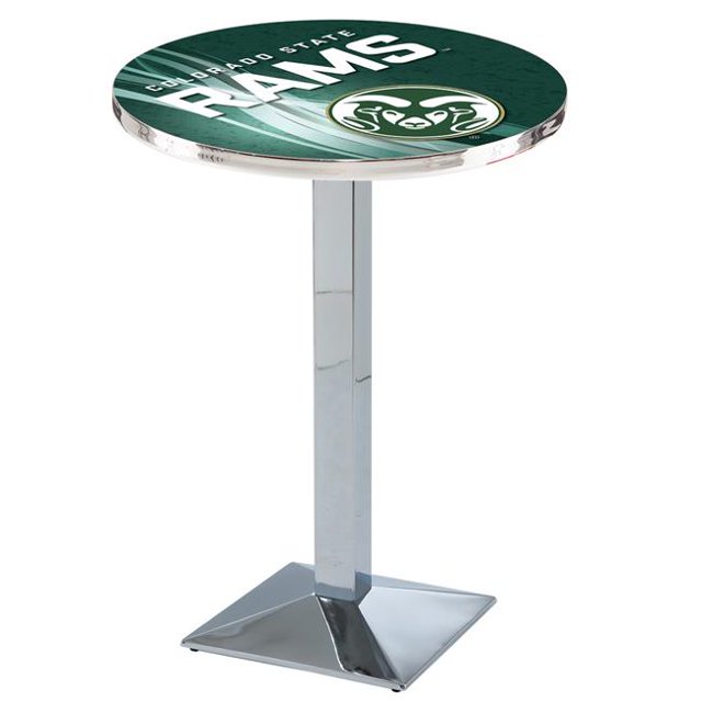 Holland Bar Stool L217C4236ColoSt-D2 42 in. Colorado State Rams Pub Table with 36 in. Top, Chrome