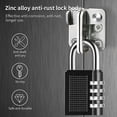 thumbnail image 3 of 4-Digit Combination Padlock 4 Pack Heavy Duty Combination Code Lock for Families Schools Businesses Luggage Lockers and Tool Box,Black, 3 of 5