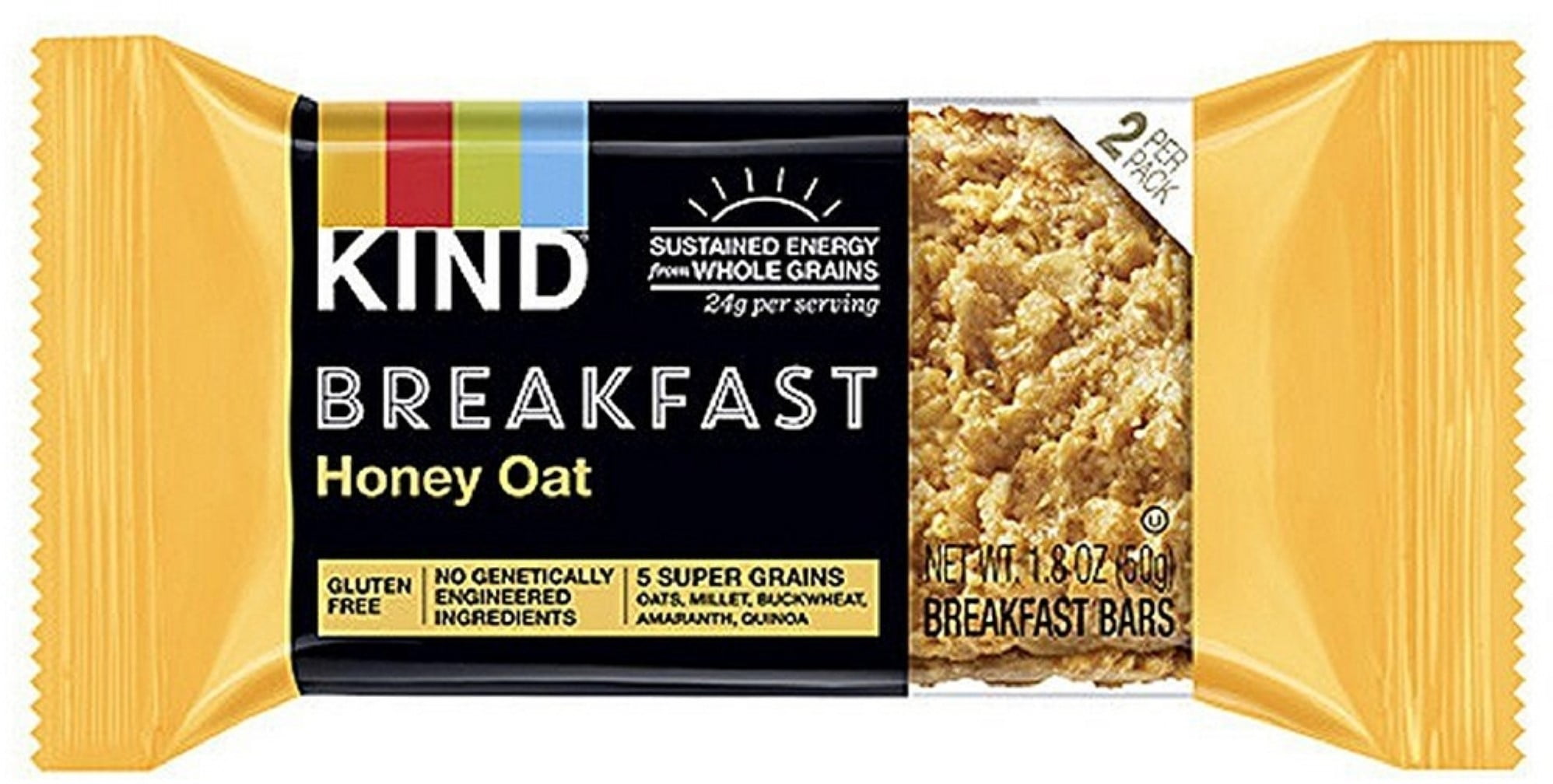 2 Pack Kind Snack Breakfast, 1.8 oz bars, Honey Oat 8 ea Walmart