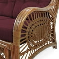 thumbnail image 5 of Malibu Set of 2 Natural Rattan Wicker Lounge Chairs, Three-Seater Sofa w/Dark Brown Cushion and Coffee Table w/Glass, Colonial, 5 of 7