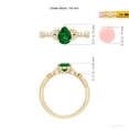 thumbnail image 4 of ANGARA Lab Grown Nature-Inspired Pear Emerald Engagement Ring with Leaf Motifs for Women in 14K Yellow Gold (Size-7x5mm) | May Birthstone, Anniversary, Jewelry Gift for Women | Lab-Grown Emerald Ring, 4 of 8