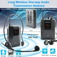 thumbnail image 3 of EXMAX UHF-938 UHF Acoustic Transmission Wireless Headset Microphone Audio Tour Guide System for Church Churches Translation Teaching Travel Simultaneous Interpretation(1 Transmitter and 8 Receivers), 3 of 7