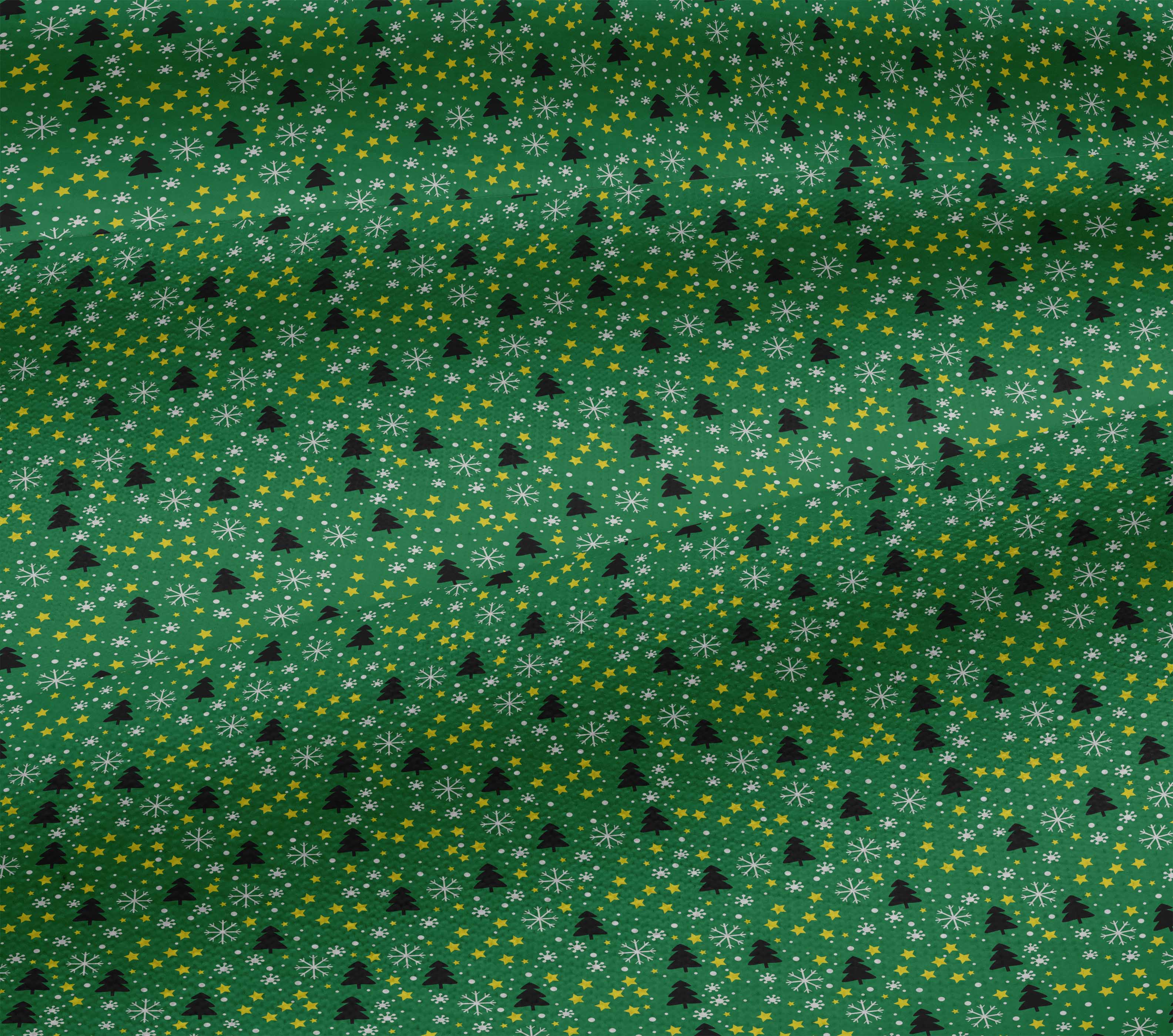 oneOone Cotton Jersey Green Fabric Merry Christmas Diy Clothing Quilting Fabric Print Fabric By Yard 58 Inch Wide
