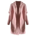 thumbnail image 2 of Dyfzdhu Cardigan Sweaters for Women Hooded Long Sleeve Casual Loose Batwing Sleeve Knit Sweater Coat Pink, 2 of 4