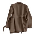 thumbnail image 3 of Women'S Winter Jackets Dressy Casual Ribbed Long Sleeve Lapel Fashion Work Busines Brown XXXL, 3 of 8