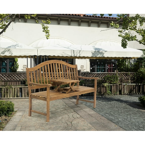 Donglin Outdoor Durable Solid Acacia FSC Wood Frame Bench - Brown