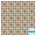 thumbnail image 5 of Mi Alma Floral Pink Orange Darkcyan Tile Stickers - Removable Vinyl 4x4, 24 pcs, 5 of 16
