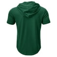 thumbnail image 4 of GLESTORE Mens Hoodie Short-Sleeve Workout Hoodies Athletic Cotton Blend Sweatshirt Fashion T-Shirts Black M, 4 of 4