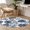 Navy, variant on Round Area Rug 3 Ft, Palm Leaves Washable Non-Slip Circle Carpet for Living Room/Bedroom, Vintage Summer Blue Tropical Flowers Plants Low-Profile Small Floor Mats Collection Rugs for Indoor