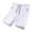 White, variant on Men Sports Shorts Pants Solid Color Flexible Waist Zip Pocket Training Casual Garment