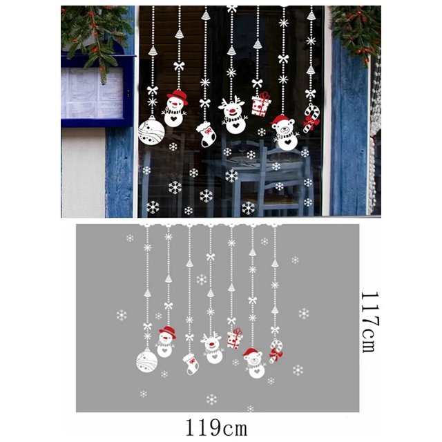 Pegatina de ventana para decoración del hogar, adornos navideños de Papá Noel, guirnalda de Año Nuevo 2021, regalo de Navidad, 2022