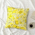 thumbnail image 4 of LNWH Decorative Pillow Covers, Geometric Yellow Background Square Sofa Decorative Knit Pillow Case, 22"x22", 4 of 8