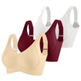 thumbnail image 2 of 3 Pack Womens Wireless Bras, Seamless No Underwire Push up Bralette, Full Cup Adjustable Straps Everyday Bra, 2 of 8