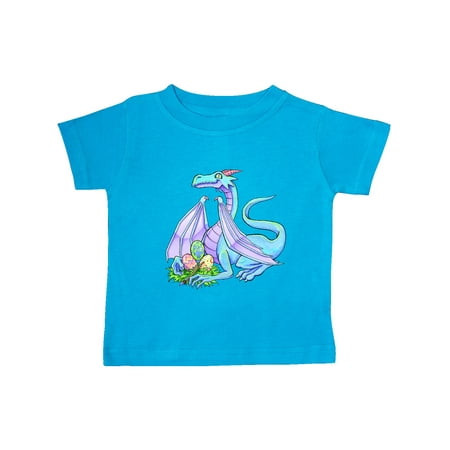 

Inktastic Blue Easter Dragon with Painted Eggs Gift Baby Boy or Baby Girl T-Shirt