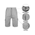 thumbnail image 4 of Mens Fleece Sweat Cargo Shorts With Elastic Waistband Drawstring Athletic Workout Gym Shorts-Gray,3XL, 4 of 5