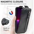 thumbnail image 3 of Zipper Wallet Case for Apple iPhone 13 Mini (Not 13), PU Leather [Card Holder Slot Handbag] with Adjustable Kickstand Flip Phone Cover for Apple iPhone 13 Mini Black, 3 of 14
