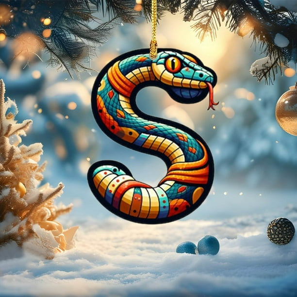 Adornos navideños colgantes, árbol de Navidad acrílico 2D, 26 letras, regalo decorativo, fiesta familiar, decoración colgante, jardín, Navidad, Halloween.