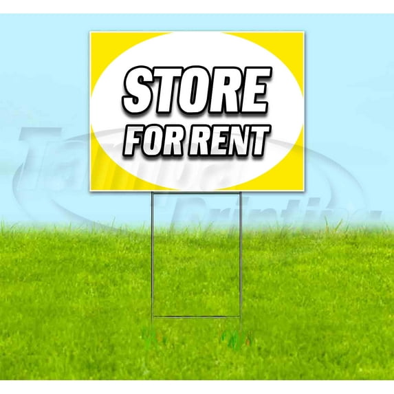 Store For Rent (18" x 24") Yard Sign, Includes Metal Step Stake