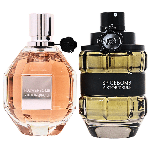 Combo Bomb By Viktor & Rolf (Viktor & Rolf Flowerbomb Eau De Parfum 100 Ml Para Mujer Y Viktor & Rolf Spicebomb Eau De Toilette 090 Ml Para Hombre)