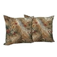 thumbnail image 3 of Ambesonne Leopard Print Throw Pillow Cover Pack of 2, Autumnal Vibes Exotic, 2 Pcs-36"x16", Camel Apricot and Green, 3 of 5
